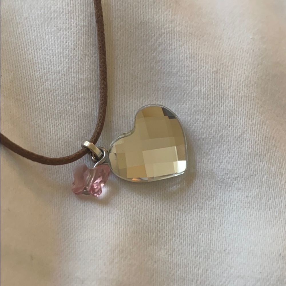 Swarovski Heart Necklace w/ Butterfly